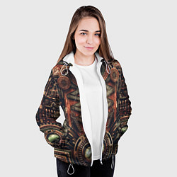 Куртка с капюшоном женская Mechanical device in Steampunk Retro style, цвет: 3D-белый — фото 2