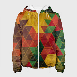 Куртка с капюшоном женская Треугольная старая стена, цвет: 3D-белый