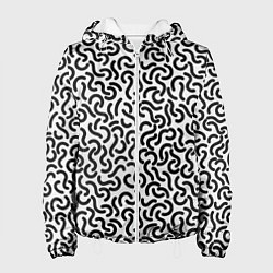 Куртка с капюшоном женская Органические Закруглённые Линии, цвет: 3D-белый