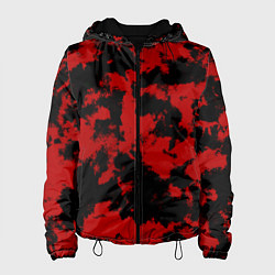 Куртка с капюшоном женская Черно-красная абстракция, цвет: 3D-черный