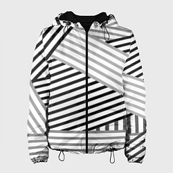 Женская куртка Полосатый узор в черно-белых цветах