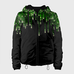 Куртка с капюшоном женская Дождь Из Японских Иероглифов, цвет: 3D-черный