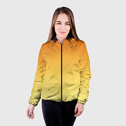 Куртка с капюшоном женская Оранжевый, желтый градиент, цвет: 3D-черный — фото 2