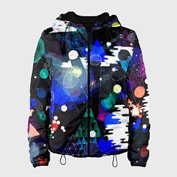 Куртка с капюшоном женская Avant-garde futuristic composition, цвет: 3D-черный