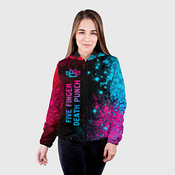 Куртка с капюшоном женская Five Finger Death Punch Neon Gradient, цвет: 3D-черный — фото 2