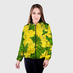Куртка с капюшоном женская Осенние кленовые листья, цвет: 3D-черный — фото 2
