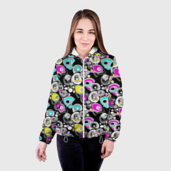 Куртка с капюшоном женская Sport and fitness dark background, цвет: 3D-белый — фото 2