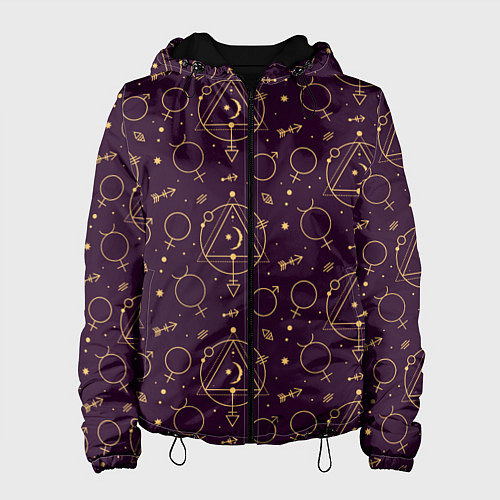 Женская куртка Эзотерическая символика - знаки алхимии / 3D-Черный – фото 1