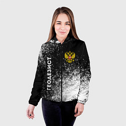 Куртка с капюшоном женская Геодезист из России и Герб Российской Федерации, цвет: 3D-черный — фото 2