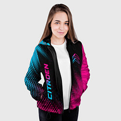 Куртка с капюшоном женская Citroen - Neon Gradient, цвет: 3D-черный — фото 2