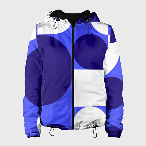 Женская куртка Абстрактный набор геометрических фигур - Синий фон / 3D-Черный – фото 1