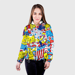 Куртка с капюшоном женская Милые Коты В Коробках, цвет: 3D-белый — фото 2