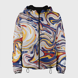 Куртка с капюшоном женская Лунные разводы красок, цвет: 3D-черный