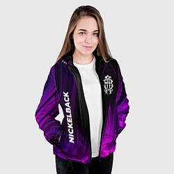 Куртка с капюшоном женская Nickelback violet plasma, цвет: 3D-черный — фото 2