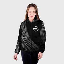 Куртка с капюшоном женская Opel tire tracks, цвет: 3D-черный — фото 2