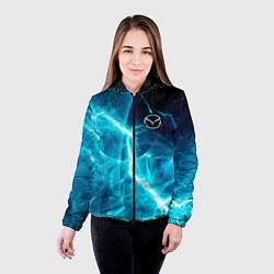Куртка с капюшоном женская Mazda - молнии, цвет: 3D-черный — фото 2