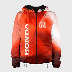 Куртка с капюшоном женская Honda - красная абстракция, цвет: 3D-черный