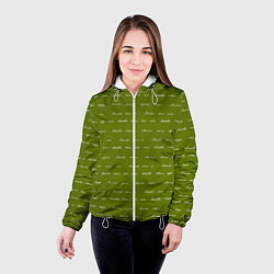 Куртка с капюшоном женская Зелёная любовь, цвет: 3D-белый — фото 2