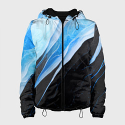 Куртка с капюшоном женская Тёмно-синий мрамор, цвет: 3D-черный