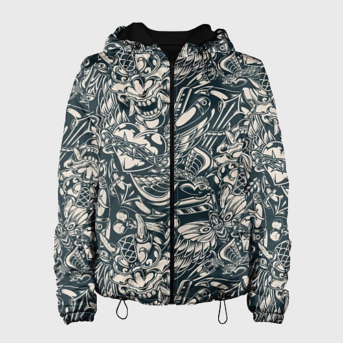 Женская куртка Винтажные flash tatoo / 3D-Черный – фото 1