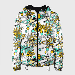 Куртка с капюшоном женская Abstract pattern waves and streaks, цвет: 3D-черный