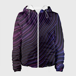 Куртка с капюшоном женская Волнистый металлик, цвет: 3D-белый