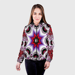 Куртка с капюшоном женская Грубый фрактальный узор, цвет: 3D-черный — фото 2