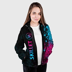 Куртка с капюшоном женская Skillet - neon gradient: по-вертикали, цвет: 3D-черный — фото 2