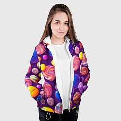 Куртка с капюшоном женская Сладости для радости, цвет: 3D-белый — фото 2