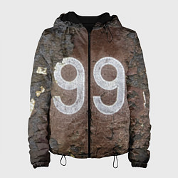 Куртка с капюшоном женская Номер 99 на ржавом металле, цвет: 3D-черный