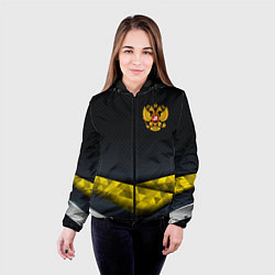 Куртка с капюшоном женская Золотой герб black gold, цвет: 3D-черный — фото 2