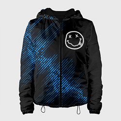 Куртка с капюшоном женская Nirvana звуковая волна, цвет: 3D-черный