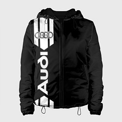 Куртка с капюшоном женская Audi - вертикальные полосы, цвет: 3D-черный