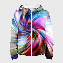 Куртка с капюшоном женская Радужная спираль, цвет: 3D-белый