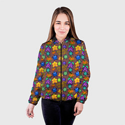 Куртка с капюшоном женская Stardew Valley pattern brown, цвет: 3D-черный — фото 2