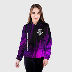 Куртка с капюшоном женская System of a Down violet plasma, цвет: 3D-черный — фото 2