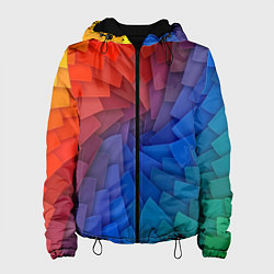 Куртка с капюшоном женская Листы цветной бумаги, цвет: 3D-черный