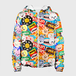 Куртка с капюшоном женская Skzoo stickers characters, цвет: 3D-белый