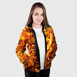 Куртка с капюшоном женская Авангардный красочный паттерн, цвет: 3D-черный — фото 2