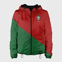 Куртка с капюшоном женская Сборная Португалии форма для чемпионата мира 2022, цвет: 3D-черный