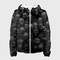Куртка с капюшоном женская Композиция из черепов - Dark, цвет: 3D-белый