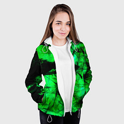 Куртка с капюшоном женская Зеленый фантом, цвет: 3D-белый — фото 2