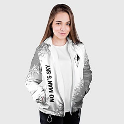 Куртка с капюшоном женская No Mans Sky glitch на светлом фоне: надпись, симво, цвет: 3D-белый — фото 2