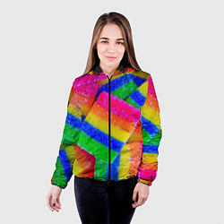 Куртка с капюшоном женская Маленькие кусочки мармелада, цвет: 3D-черный — фото 2