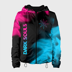 Куртка с капюшоном женская Dark Souls - neon gradient: надпись, символ, цвет: 3D-черный