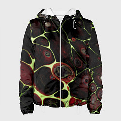 Куртка с капюшоном женская Кислотные разломы на поверхности, цвет: 3D-белый