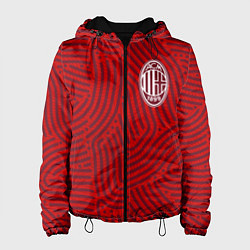 Куртка с капюшоном женская AC Milan отпечатки, цвет: 3D-черный