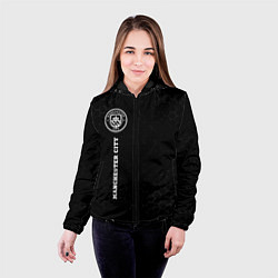 Куртка с капюшоном женская Manchester City sport на темном фоне: по-вертикали, цвет: 3D-черный — фото 2