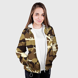 Куртка с капюшоном женская Камуфляж Woodland осень крупный, цвет: 3D-белый — фото 2