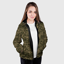 Куртка с капюшоном женская Камуфляж AOR-1 мелкий, цвет: 3D-черный — фото 2